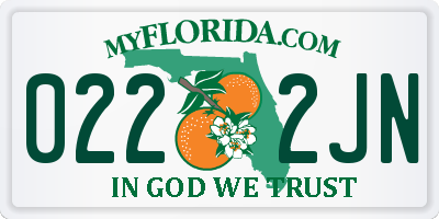FL license plate 0222JN