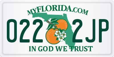 FL license plate 0222JP
