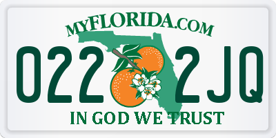 FL license plate 0222JQ