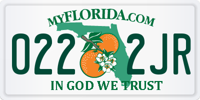 FL license plate 0222JR