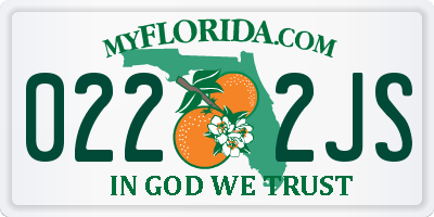 FL license plate 0222JS