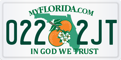 FL license plate 0222JT