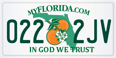 FL license plate 0222JV