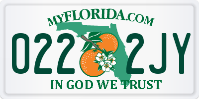 FL license plate 0222JY