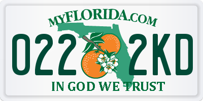 FL license plate 0222KD