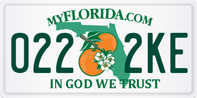 FL license plate 0222KE