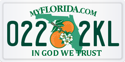 FL license plate 0222KL
