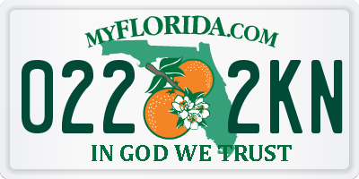 FL license plate 0222KN