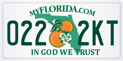 FL license plate 0222KT