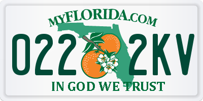 FL license plate 0222KV