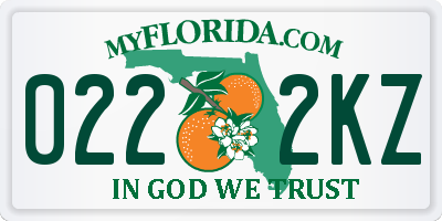 FL license plate 0222KZ