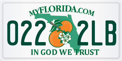 FL license plate 0222LB