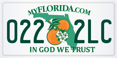 FL license plate 0222LC