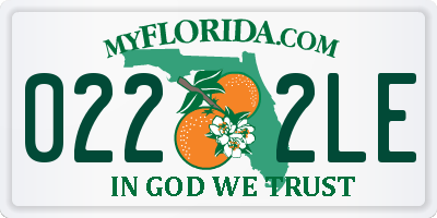 FL license plate 0222LE