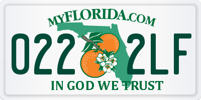 FL license plate 0222LF