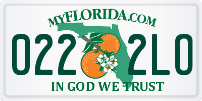 FL license plate 0222LO