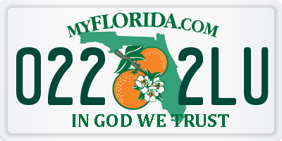 FL license plate 0222LU