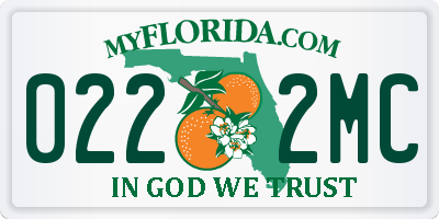 FL license plate 0222MC