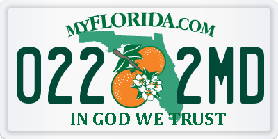 FL license plate 0222MD