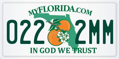 FL license plate 0222MM