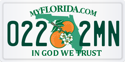 FL license plate 0222MN