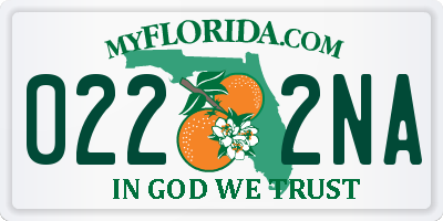 FL license plate 0222NA