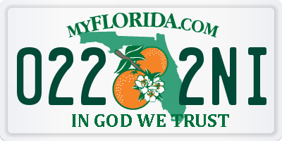 FL license plate 0222NI