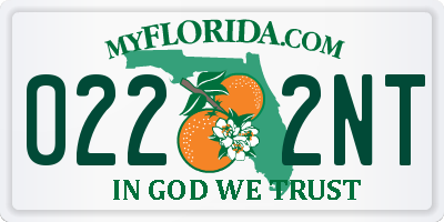 FL license plate 0222NT