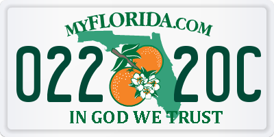 FL license plate 0222OC
