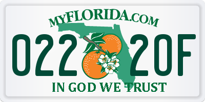 FL license plate 0222OF