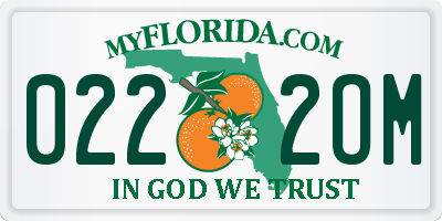 FL license plate 0222OM