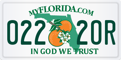 FL license plate 0222OR