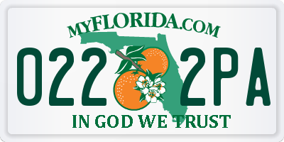 FL license plate 0222PA