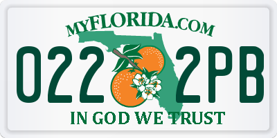 FL license plate 0222PB