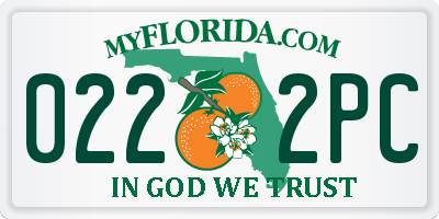 FL license plate 0222PC