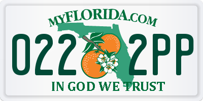 FL license plate 0222PP