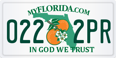 FL license plate 0222PR