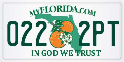 FL license plate 0222PT