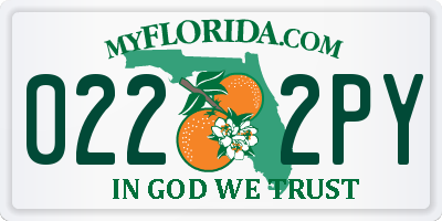 FL license plate 0222PY
