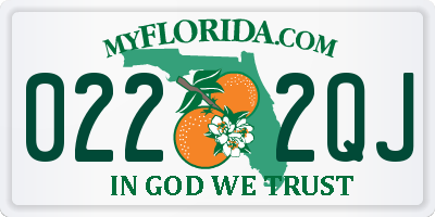 FL license plate 0222QJ