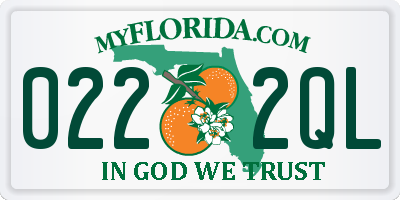 FL license plate 0222QL