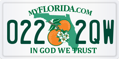 FL license plate 0222QW