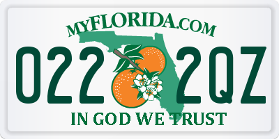 FL license plate 0222QZ
