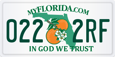 FL license plate 0222RF