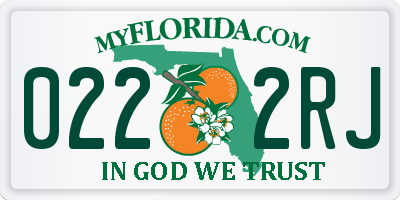 FL license plate 0222RJ