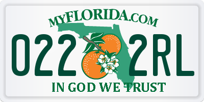 FL license plate 0222RL