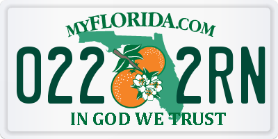 FL license plate 0222RN