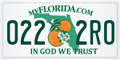 FL license plate 0222RO