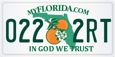 FL license plate 0222RT