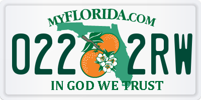 FL license plate 0222RW